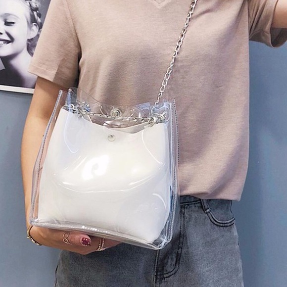 Handbags - White transparent Tote Bag